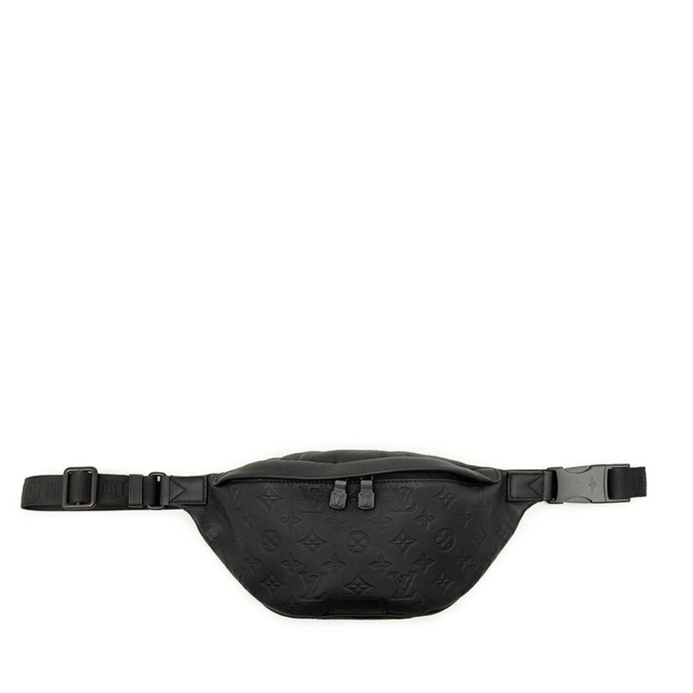Louis Vuitton Monogram Shadow Bumbag PM Body Bag Waist M46036 Noir Black Leat...